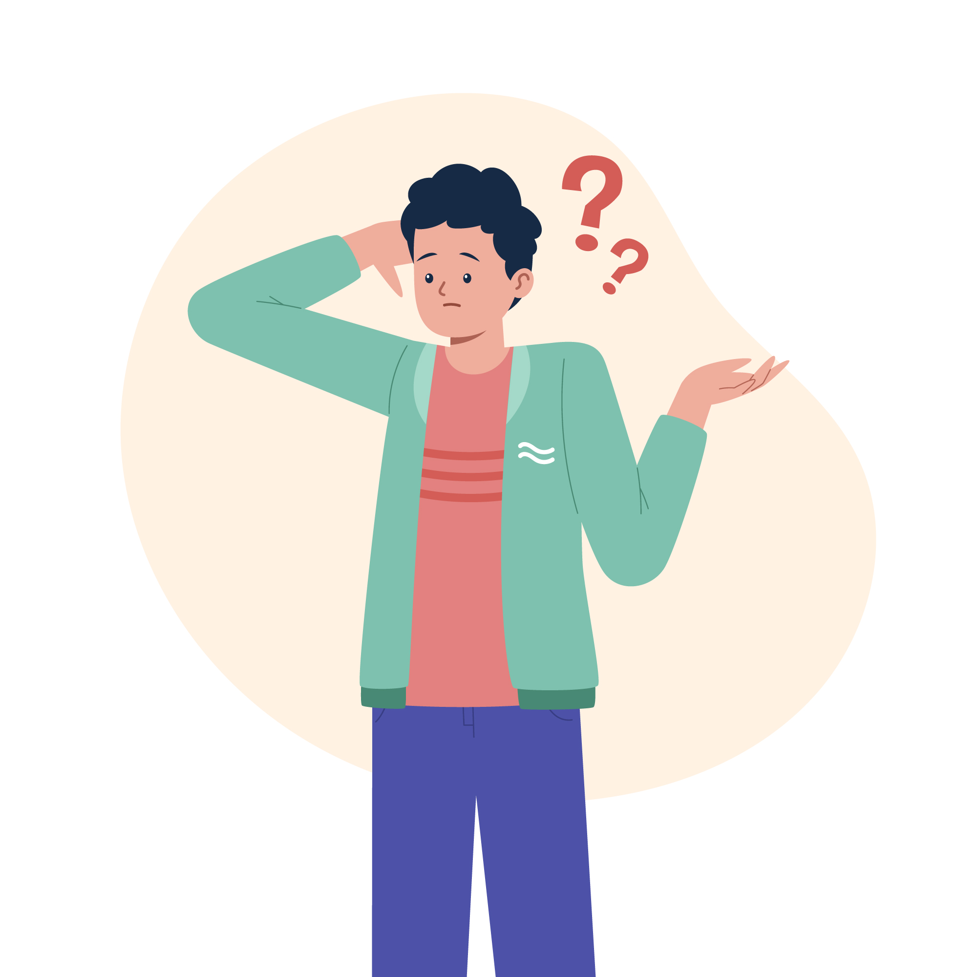 Illustration d'une personne qui lève les épaules